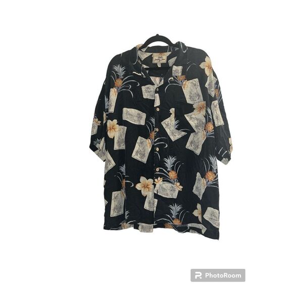 ✨Jamaica Jaxx Black Hawaiian 100% Silk Short Sleeves shirt✨ - Picture 4 of 8